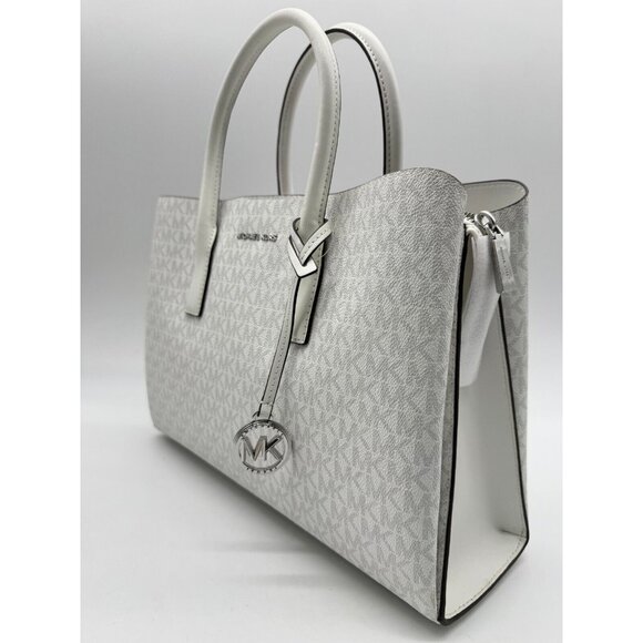 MICHAEL KORS Ruthie monogram logo large satchel crossbody bag -Optic white - Picture 4 of 13